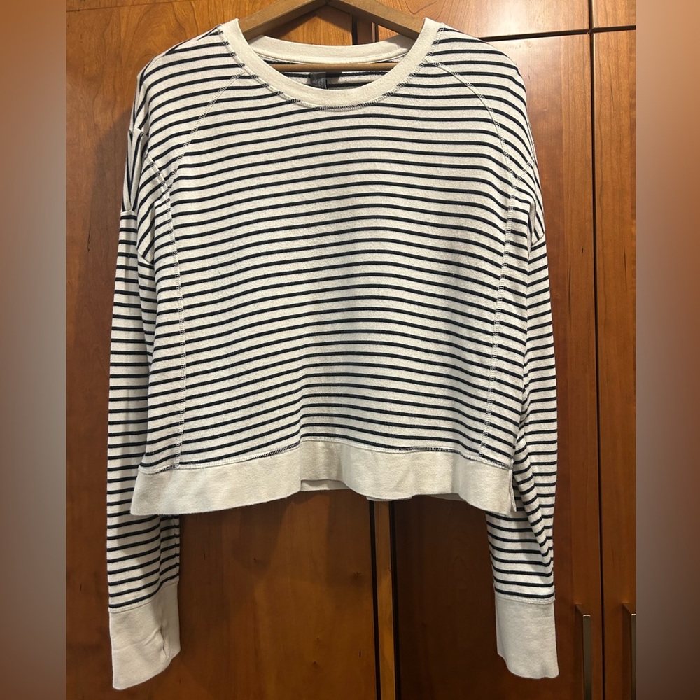 Sweaty Betty After Class Crop Sweatshirt women’s size M striped active